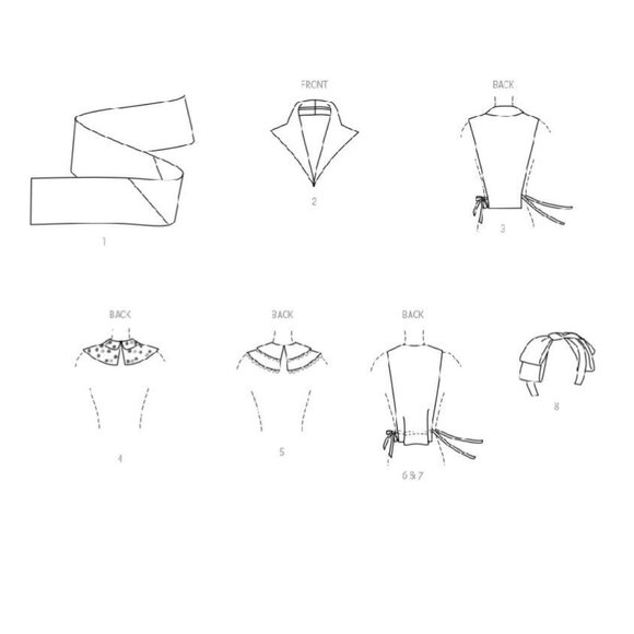 Simplicity 9817 Vintage 50s Sewing Pattern Misses' Neckwear Headband Dickey Sash - Picture 3 of 11